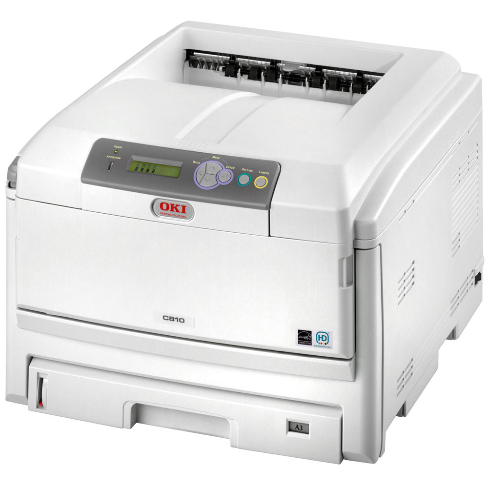    OKI C810dn color laser (LED) printer (A3, 1200x600dpi, 30(32)ppm, 128Mb, 2trays 100+300, Duplex, USB, LAN)