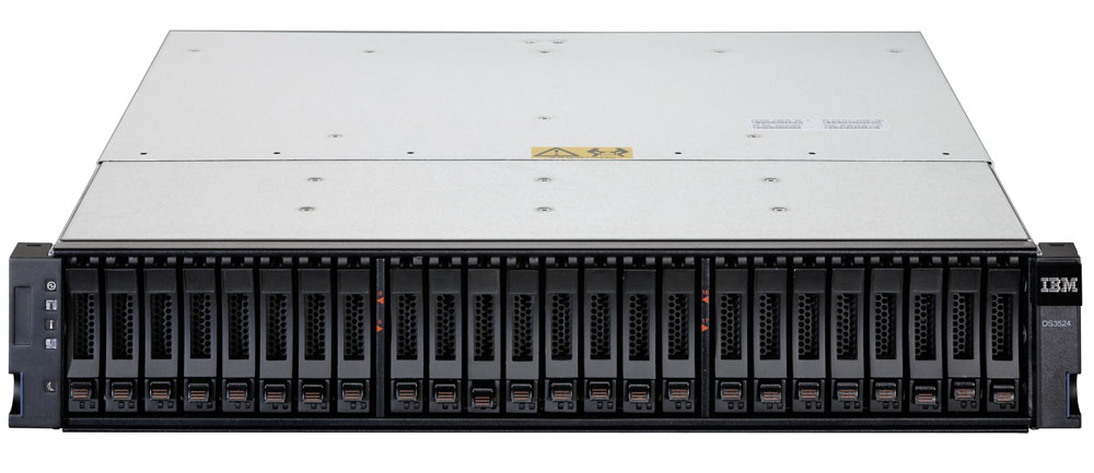 IBM System Storage DS3524 Dual Controller (up to 24x2.5-inch HDDs, 4x6Gb miniSAS host ports, 2x1GB cache, no daughter cards (up to 2), miniSAS port for EXP3500, pwr supplies, fans)