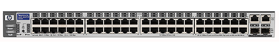    HP ProCurve Switch 2650   1U (48x10/100, 2 ports 10/100/1000 or mini-GBIC, 13.6Gb/s)