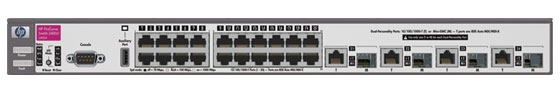    HP ProCurve Switch 3400cl-24g   1U (20x10/100/1000, 4 ports 10/100/1000 or mini-GBIC, 88Gb/s)