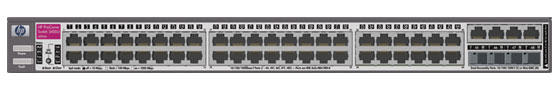    HP ProCurve Switch 3400cl-48G   1U (44x10/100/1000, 4 ports 10/100/1000 or mini-GBIC, 138Gb/s)