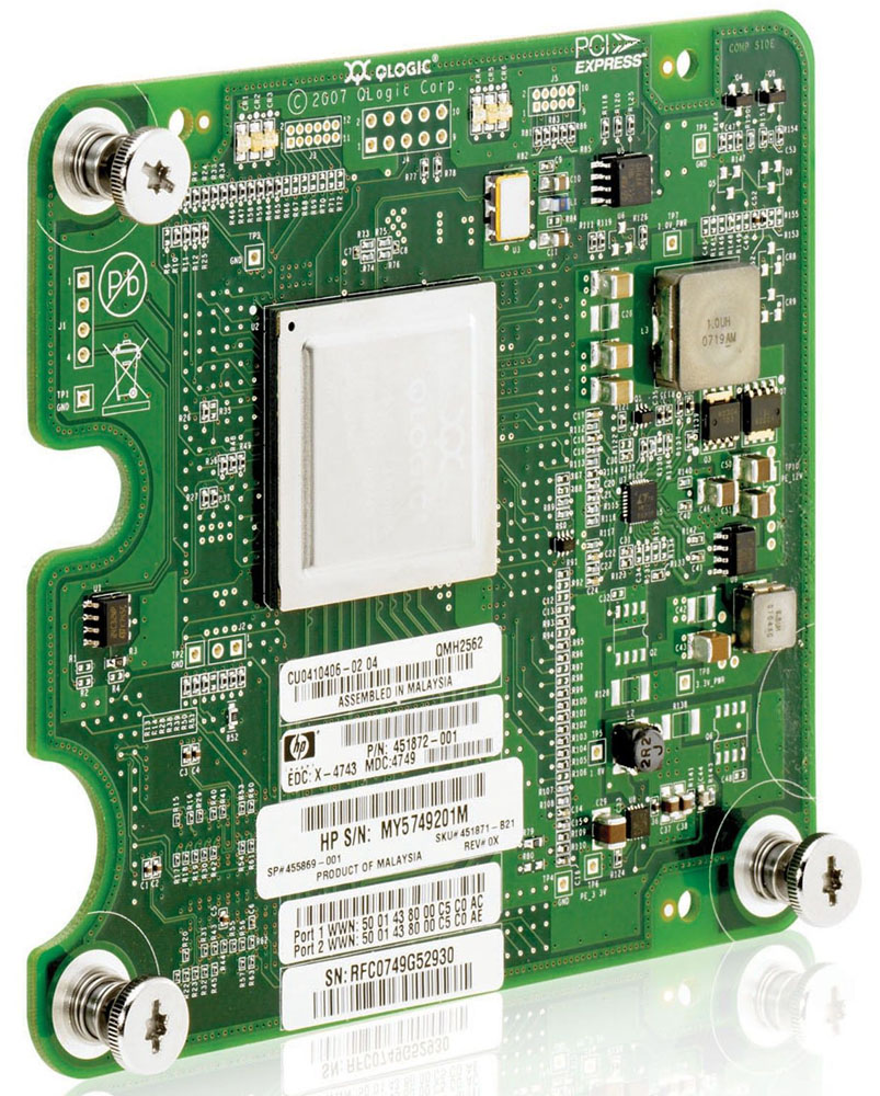 Qlogic-based (QMH2562) BL cClass Dual Port Fibre Channel Adapter (8-Gb) (BL280G6, 460G6, 490G6, 685G5, 860, 870) analog 456972-B21