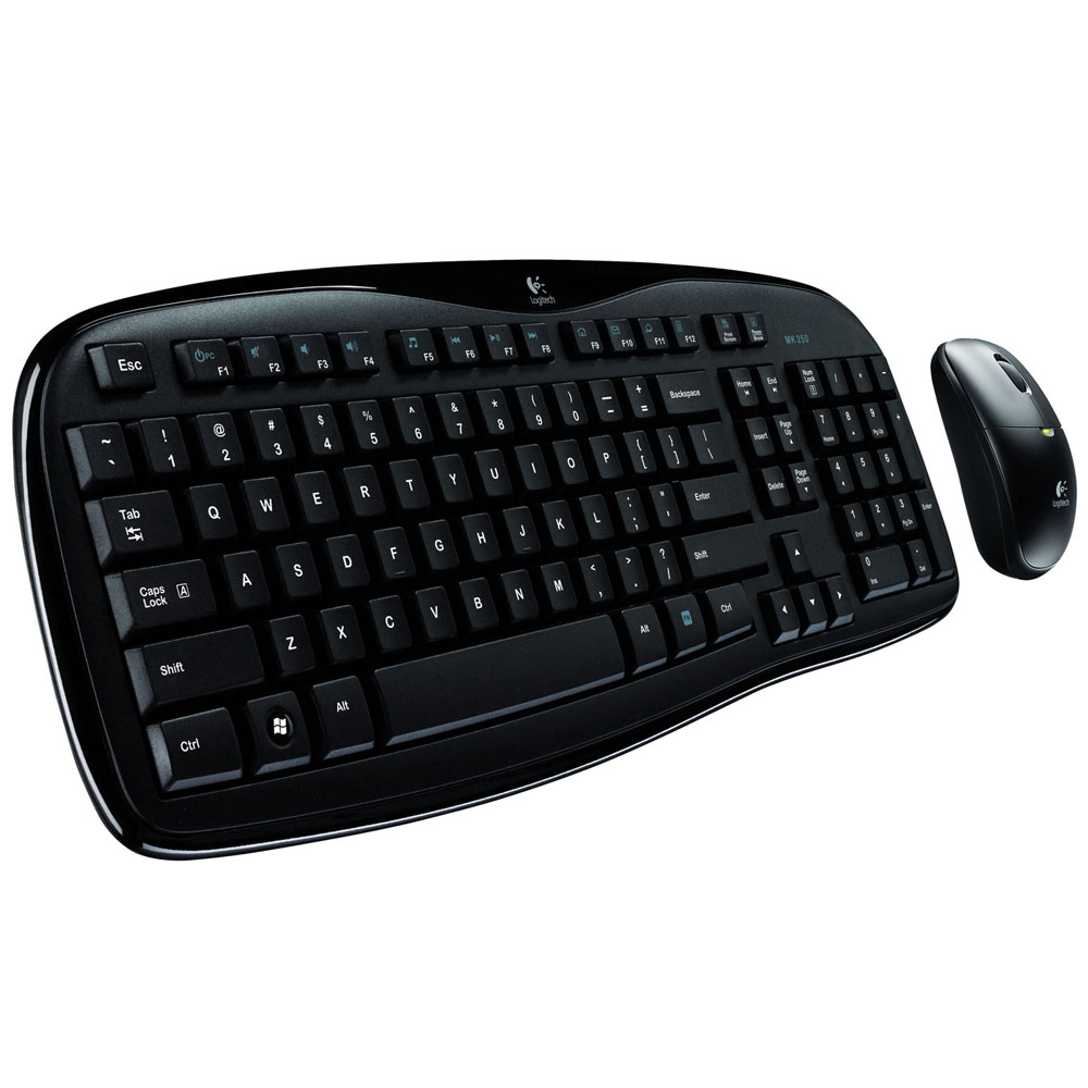 Logitech Wireless Desktop MK250 (Keybord&mouse), USB, Black, OEM, [920-002633]