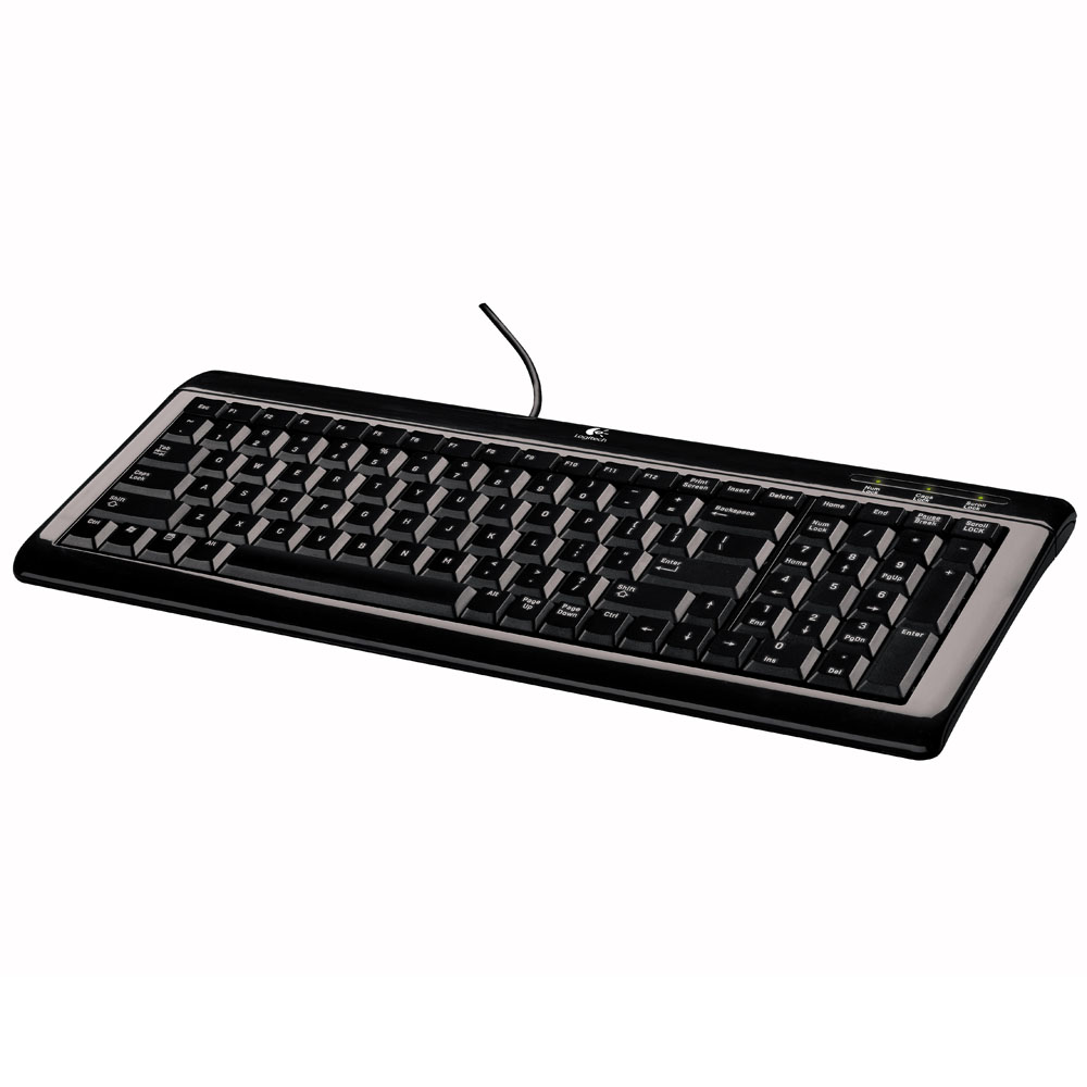 Logitech UltraFlat Keyboard USB&PS/2, black, Rtl, [967653-0112]