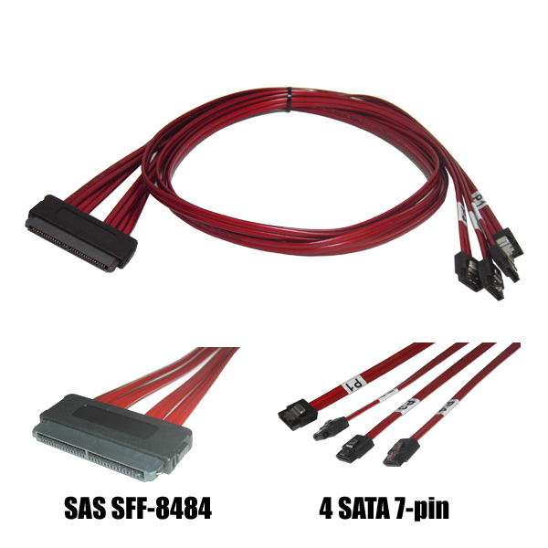  Adaptec SAS SFF-8484 - 4x SATA 1m