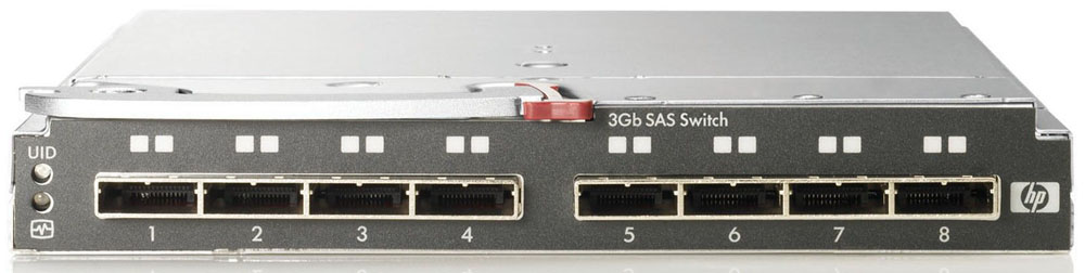 HP StorageWorks 3Gb SAS Blade Switch to communicate with MSA2000sa (8 external SFF8088 ports) (incl. 2 switches)