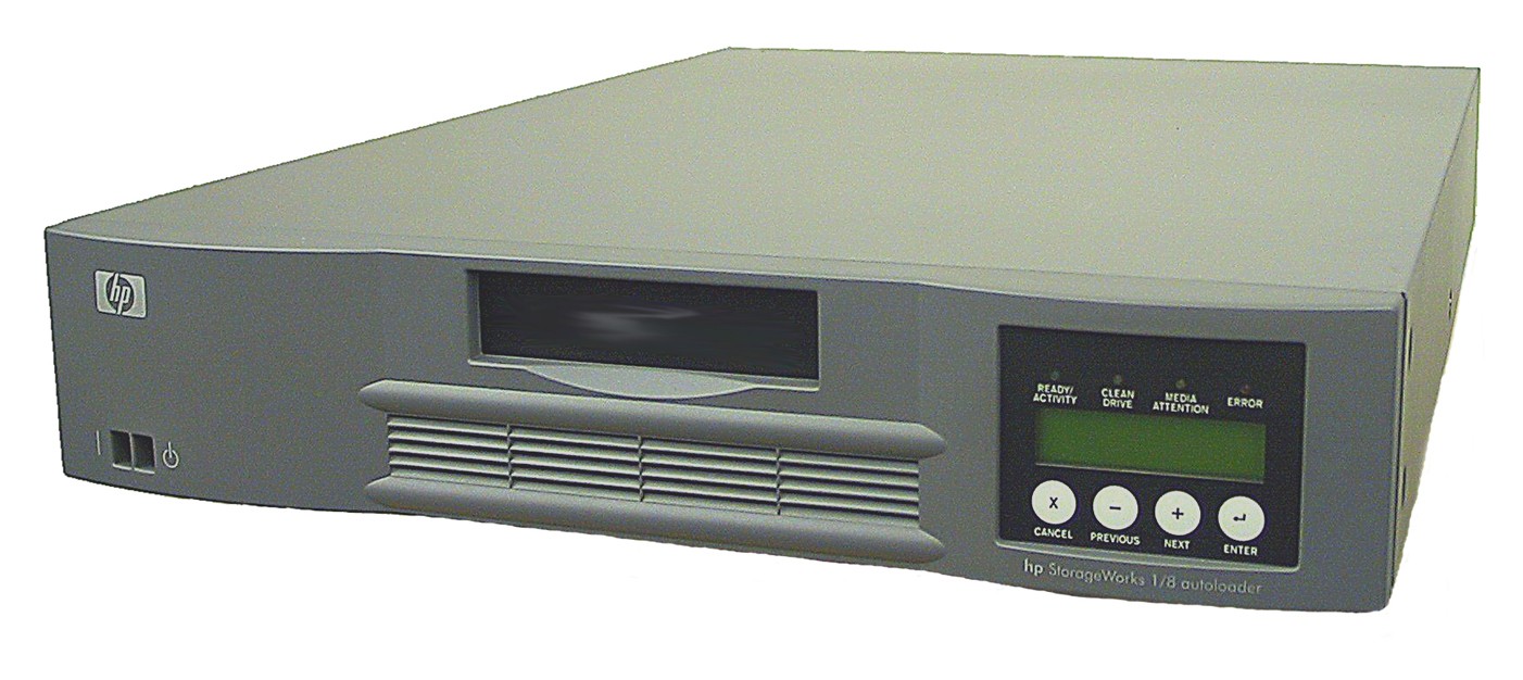   HP StorageWorks Tape Autoloader DAT72 72x10 Ext. (incl. HPOV Data Prot. Single Srv. Edition WinNT/2K/XP, HDCI to VHDCI cabl; 1U Rack, RoHS)