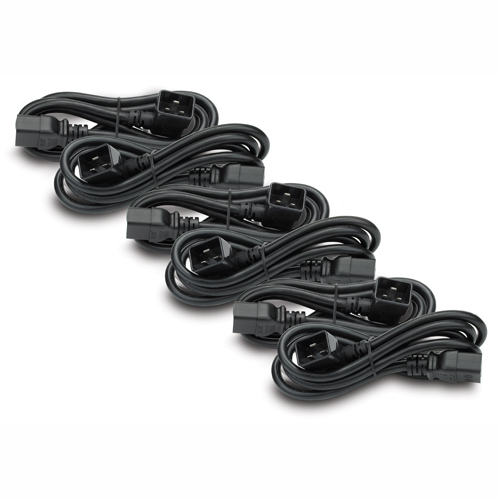 APC Power Cord Kit (6 ps), IEC 320 C19 to IEC 320 C20 (90 degree), 16A, 208, 230V, 1, 2 m, 3 Left + 3 Right