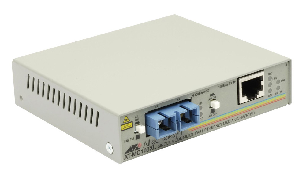 Allied Telesis Media Converter 100BaseTX to 100BaseFX (SC Singlemode 15km)