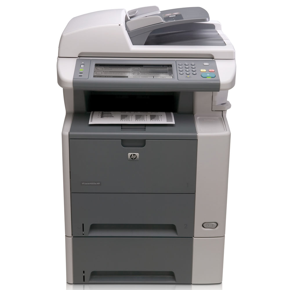 -   HP LaserJet M3035xs MFP (p/c/s/fax, A4, 1200dpi, 33ppm, 256Mb, 40Gb, 3trays 100+2*500, Stand, Stacker/Stapler, ADF 50, Duplex, USB/LAN/FIH/EIO)