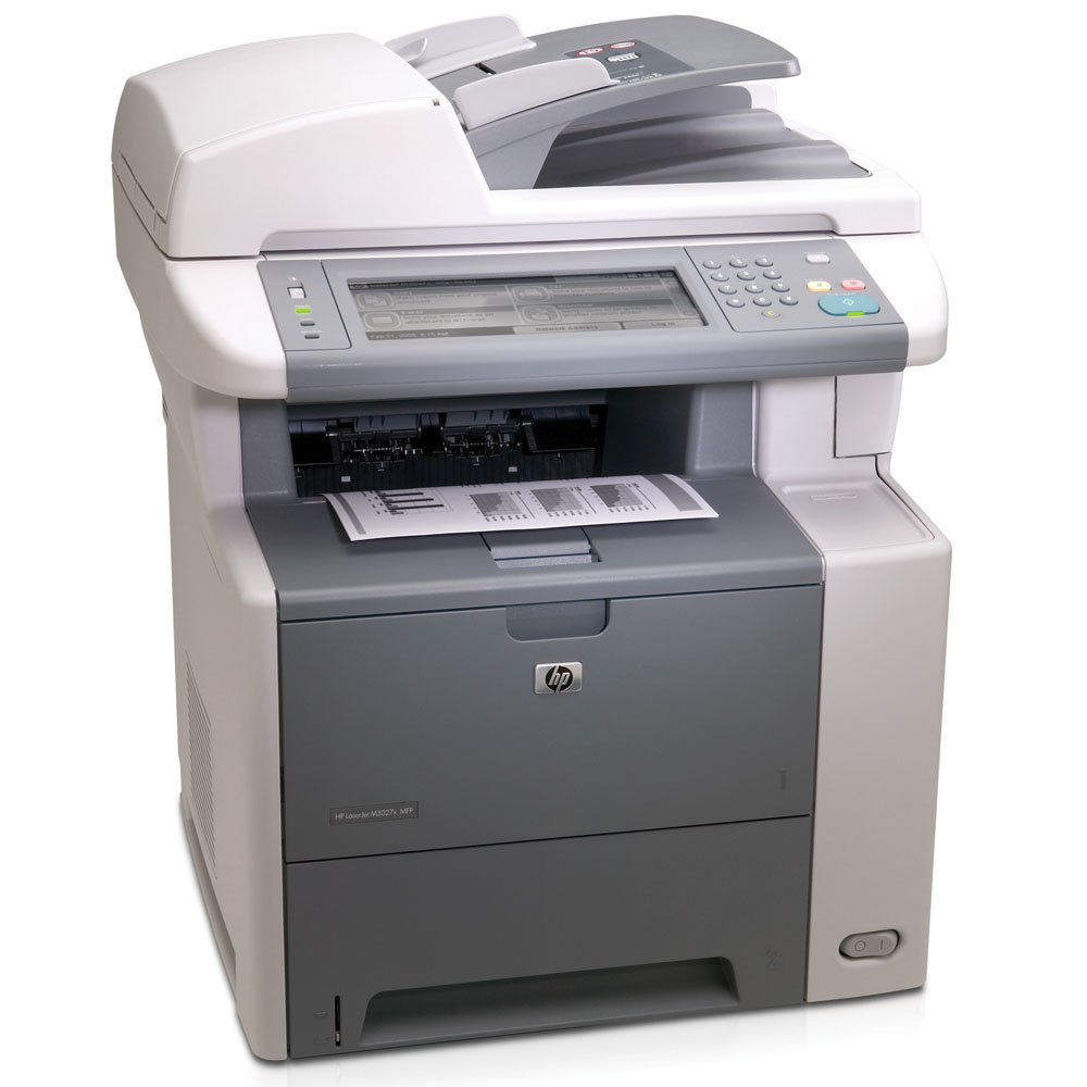 -   HP LaserJet M3027x MFP (p/c/s/fax, A4, 1200dpi, 25ppm, 256Mb, 40Gb, 2trays 100+500, ADF 50, Duplex, USB/LAN/FIH/EIO)