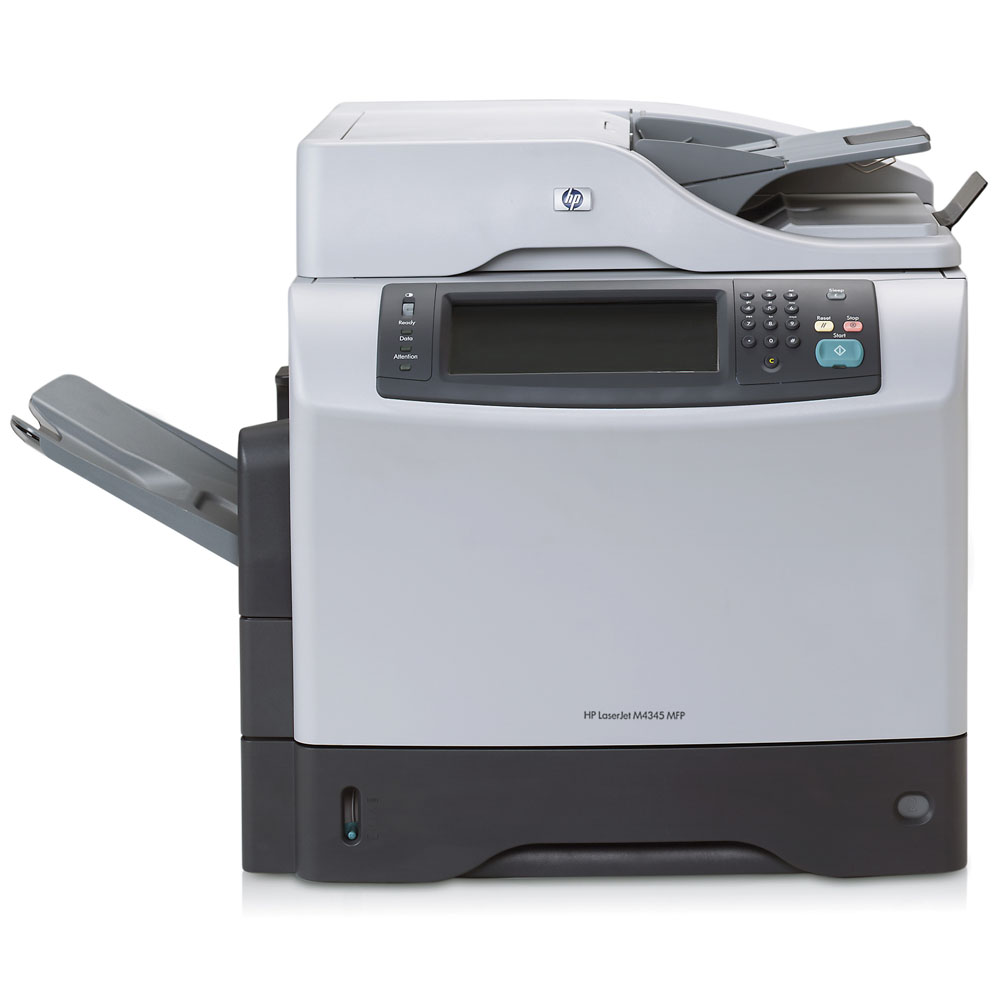 -   HP LaserJet M4345 MFP (p/c/s, A4, 1200dpi, 43ppm, 256Mb, 40Gb, 2trays 100+500, ADF 50, USB/LAN/FIH/EIO)