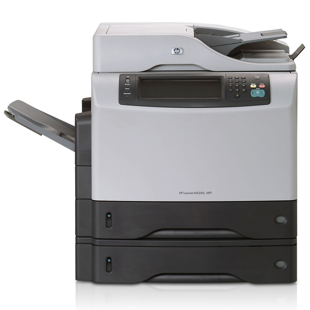 -   HP LaserJet M4345x MFP (p/c/s/fax, A4, 1200dpi, 43ppm, 256Mb, 40Gb, 3trays 100+2*500, ADF 50, Duplex, USB/LAN/FIH/EIO)