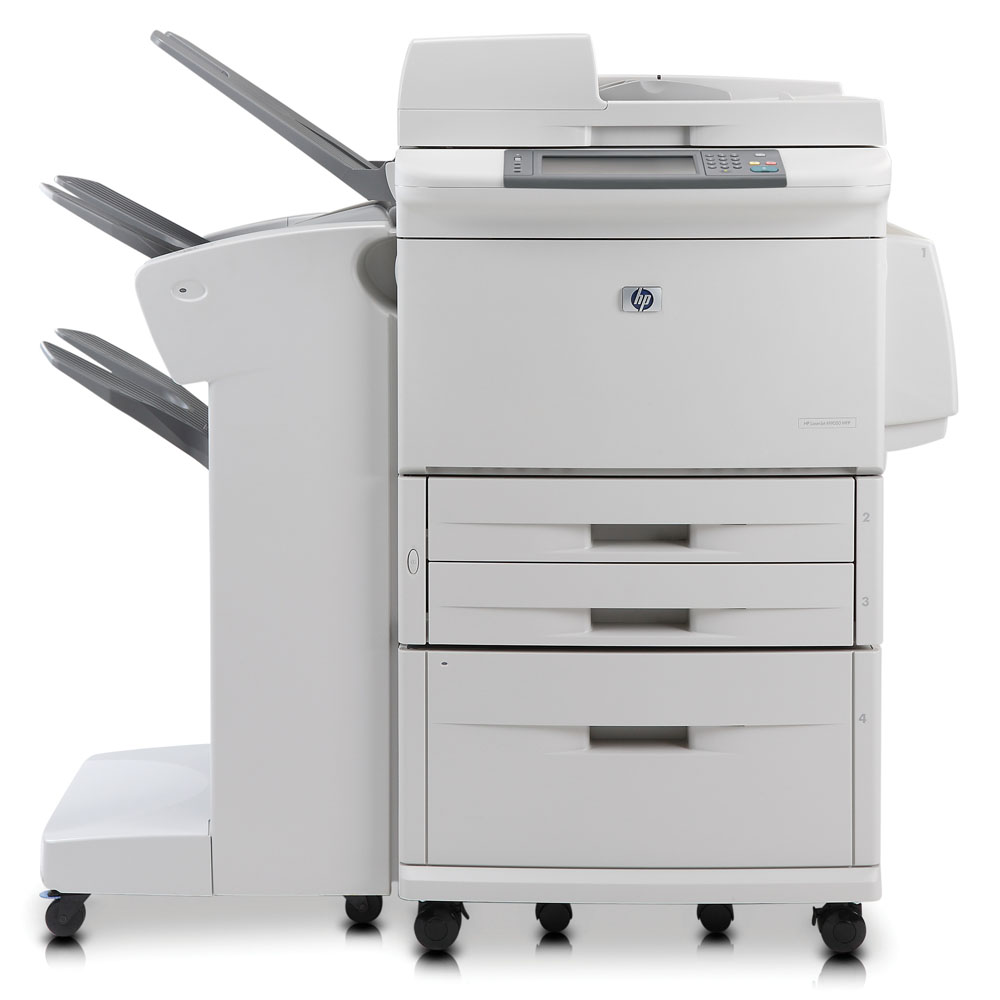 -   HP LaserJet M9040mfp (p/c/s, A3, 40ppm(A4), 1200dpi, 384MB, 80Gb, 4trays 500*2+100+2000, no output tray, Duplex, ADF100, USB/LAN/EIO/Jetlink/FIH, PS, replace Q3726