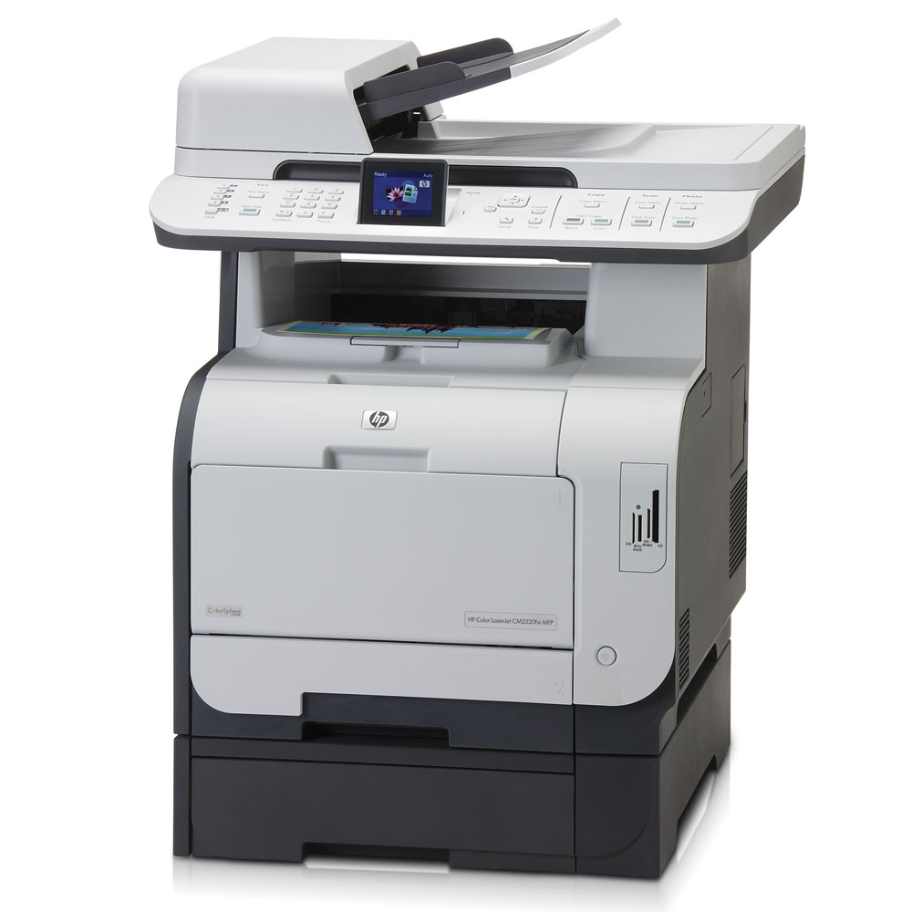    HP Color LaserJet CM2320fxi MFP (p/s/c/f, A4, 600dpi, 20(20)ppm, 160Mb, 3 trays 50+2*250, ADF 50 sheets, Duplex, LCD, USB/LAN, Card Slots, replace Q3950A)