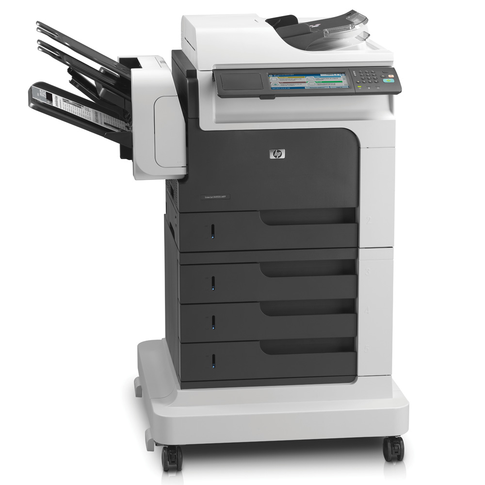 -   HP LaserJet Enterprise M4555fskm MFP (p, c, s, f,1200dpi,52ppm,1280Mb,120Gb Encrypted HDD,5 trays 100+4*500,Stand,900 sheet 3-bin stapling Mailbox,ADF50,Duplex,USB, LAN, FIH, EIO,replace CB427A,CB428A)