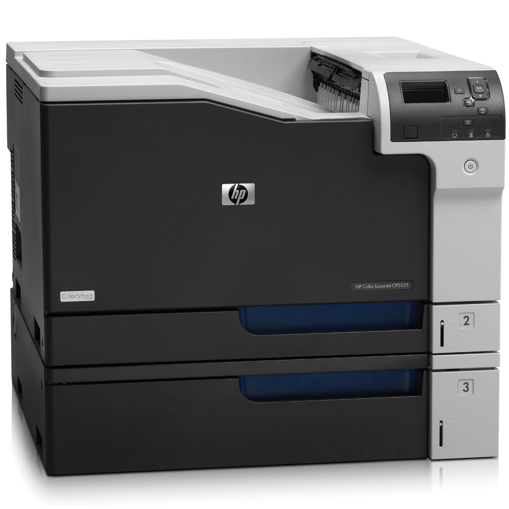    HP Color LaserJet Enterprise CP5525n Printer (A3, 600dpi, 30(30)ppm, 1Gb, 3trays 100+250+500, USB, LAN, replace Q3713A, Q3714A)