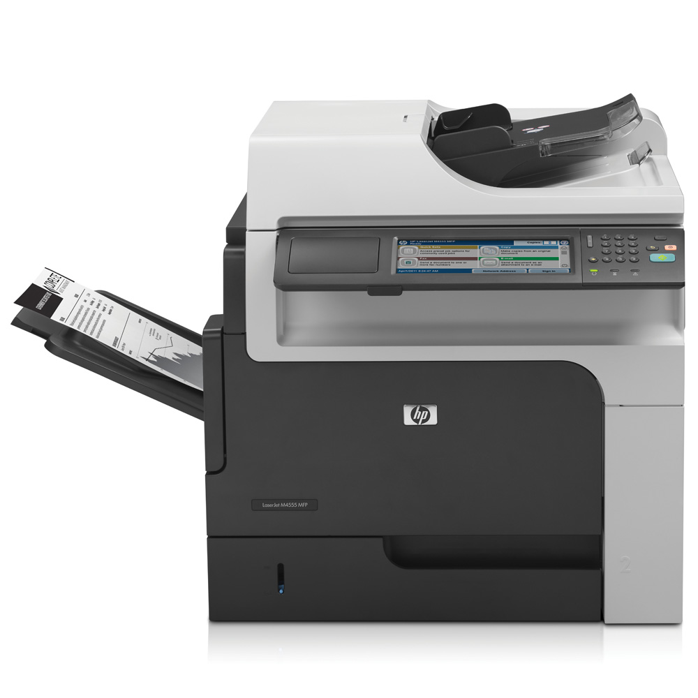 -   HP LaserJet Enterprise M4555h MFP (p, c, s, 1200dpi, 52ppm, 1280Mb, 120Gb Encrypted HDD, 2 trays 100+500, ADF50, Duplex, USB, LAN, FIH, EIO, replace CB425A)