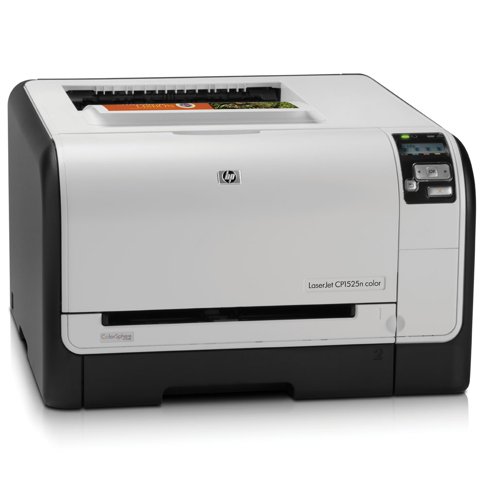      HP Color LaserJet Pro CP1525n   (A4, 600x600dpi, 8(12) ppm, 128Mb, 2 trays 1+150, USB, LAN, replace CC377A)