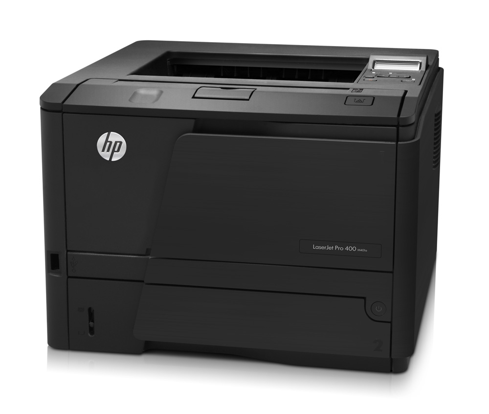   -   HP LaserJet Pro 400 M401a   (A4, 1200dpi, 33ppm, 128Mb, 2tray 250+50, USB2.0, Postscript3, cartridge 2700pages in box, Smart Install, repl. CE456A)