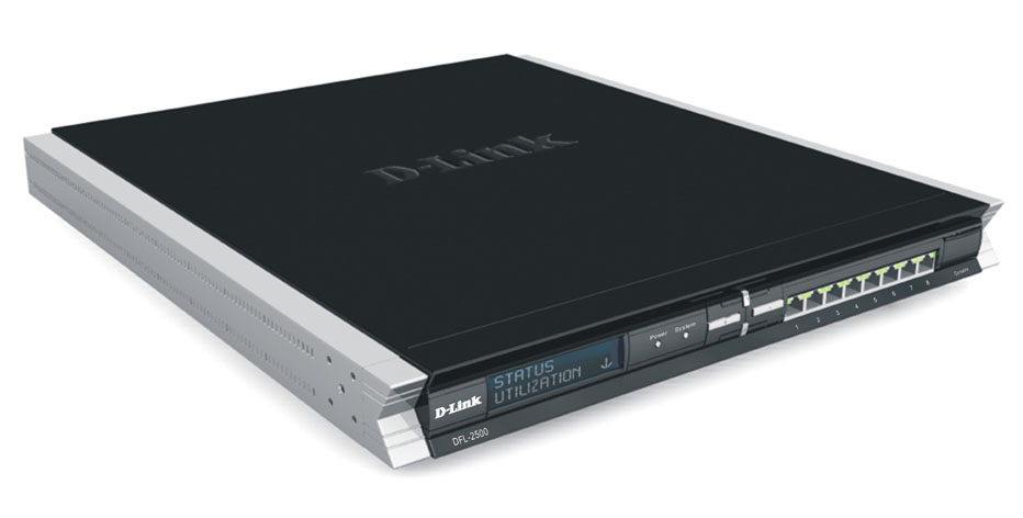 D-Link DFL- 2500, Net Defend VPN Firewall, 8 User-Configurable Gigabit ports