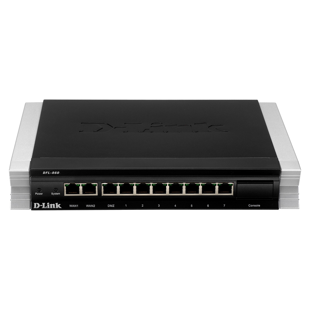 D-Link DFL-860, UTM Net Defend VPN Firewall, 2x10, 100BASE-TX WAN, 7x10, 100BASE-TX LAN, 1 user-configurable DMZ Ethernet Port, Firmware for Russia