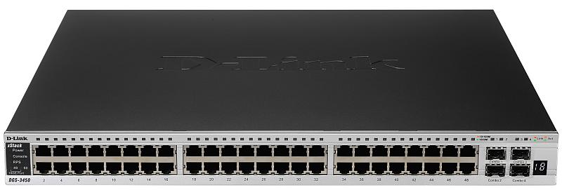 D-Link DGS-3450, L2+ Stackable Management Switch, 48-port Gigabit, 4 Combo SFP, 2 slots for optional 10GE modules