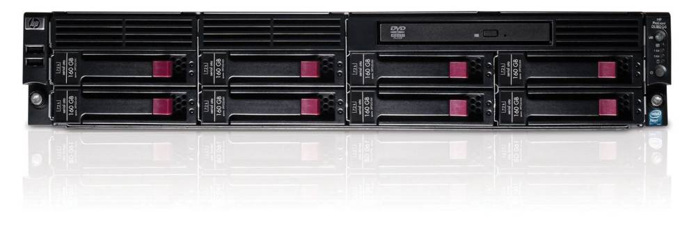  HP ProLiant DL180 G6 Server E5504 Pluggable SATA (Rack2U XeonQC 2.0Ghz(4Mb), 2x2GbUD, 4ch SATA RAID1+0, 1, 0, hp160GbSATA LFF(4, 8up), noDVD, 2xGigEth, 1xRPS460W)