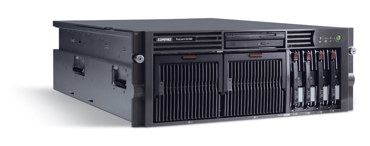    HP ProLiant DL580 G2 Server 2xXeonMP-2.8/2Mb,   2Gb PC1600/200MHz, Ultra3-SCSI (max. 4x300Gb), HP, 6/5 PCI, SA5i, CD, FDD, Dual Gigabit NIC, 2x800 Watt, 4 Units