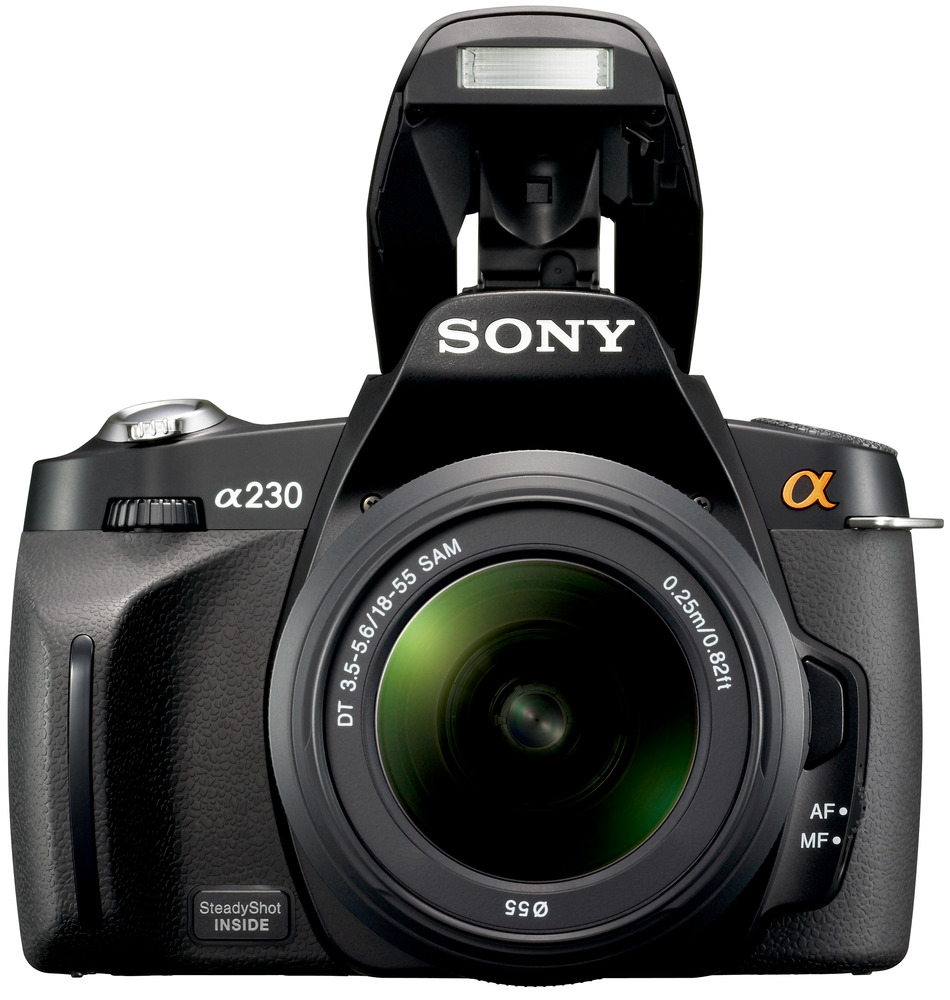  Sony Alpha DSLR-A230L kit, black, 10,2 2,7  LCD, 18-55