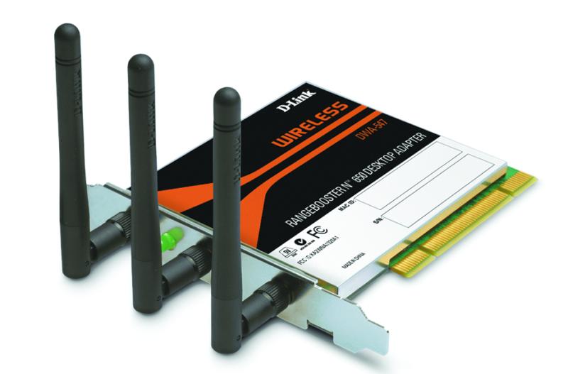 D-Link DWA-547, RangeBooster N PCI adapter, 802.11n