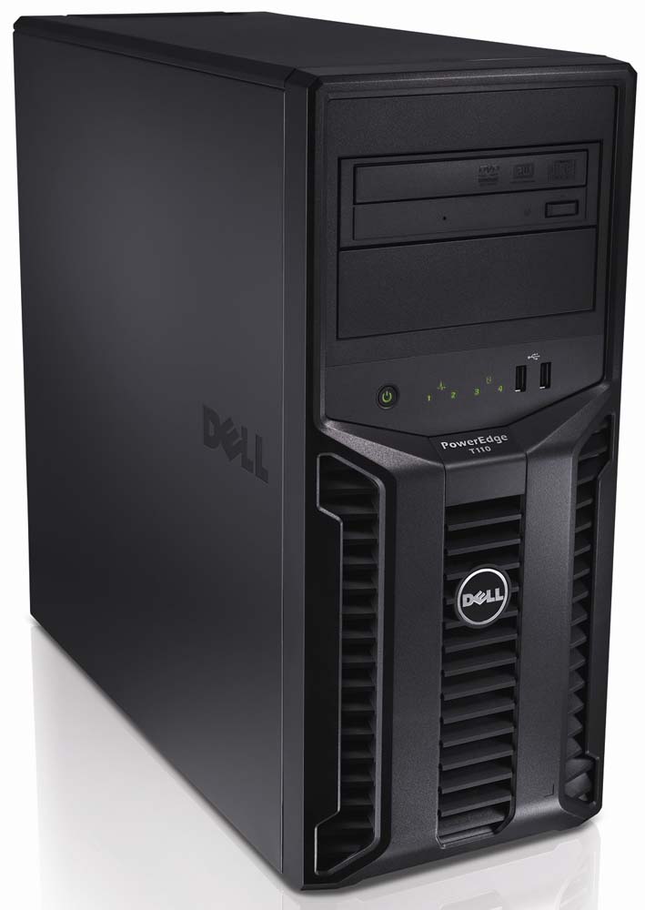  Dell PowerEdge T110 II Server E3-1230 (3.2Ghz) 4C, 8GB (2x4GB) DR LV UDIMM, (4)*600GB SAS 6Gbps 15k rpm Cabled HDD (up to 4x3.5-inchcabled HDD), PERC H200 (RAID 0,1,10), DVD+/-RW, Gigabit LAN, iDRAC6 Embedded BMC, PS 305W, Tower, RUS/LAT QWERTY Dell KB212-B Keyboard, 3y NBD