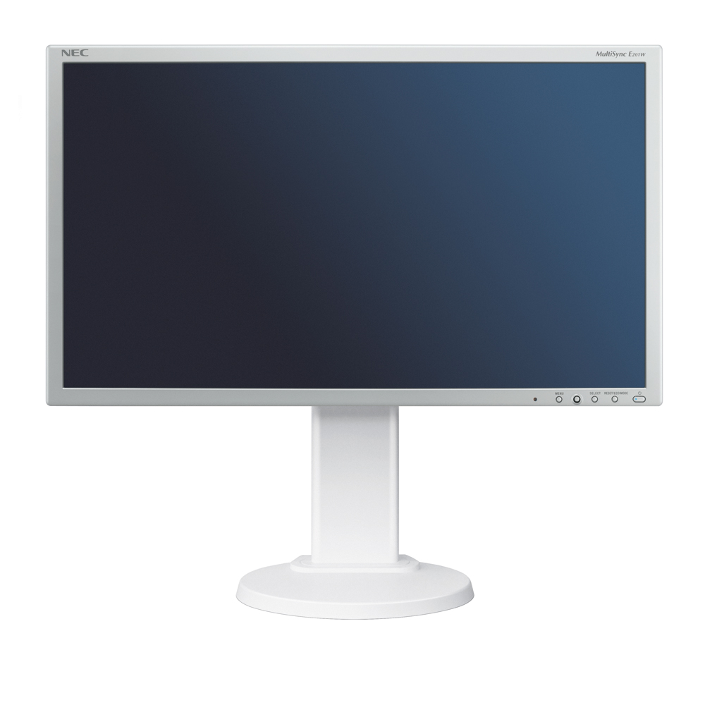 NEC 20.1-inchmonitor,Silv/White;16:9,W-LED,0.267mm, 5ms, 1600x900,250 cd,1000:1,D-SUB,DVI-D,Disp.port, 178/178,Hight adj.110mm,Swivel;Tilt;ISO 9241-307(pixel failure class I)