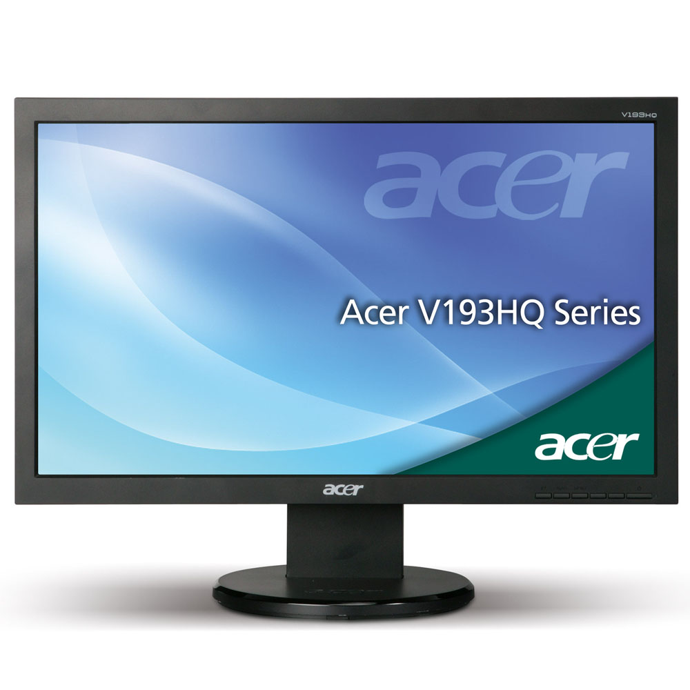  18, 5-inch ACER V193HQVb Wide (16:9HD), 1366x768, 5ms, 200cd/m2, 5000:1, 90/50, Black