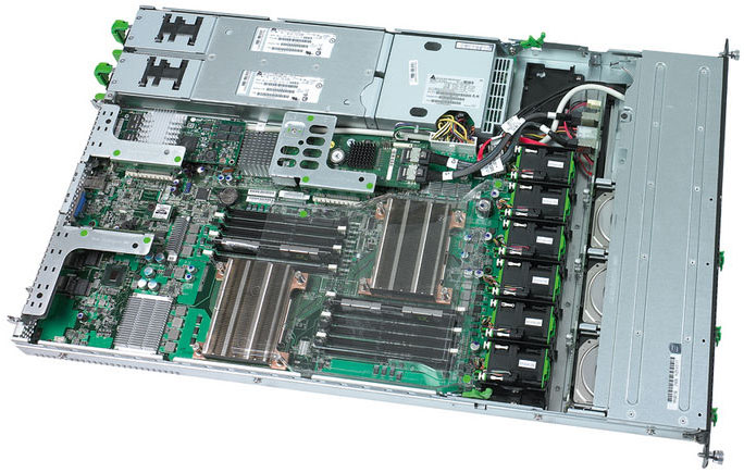    Fujitsu PRIMERGY RX200 S5 Server   1U Xeon DP E5520 - 2.26GHz, 4Gb DDR3-1066 rg, 4x2.5  (up 6 x2.5 ) hotplug backplane, 1xhotplug power supply, hot plug fans, LAN