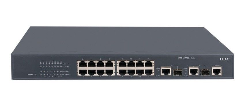  HP 3100-16 EI Switch (16x10/100 + 2x10/100/1000 or SFP, Full Managed L2, Clustered Stacking)(repl. for JE025A)