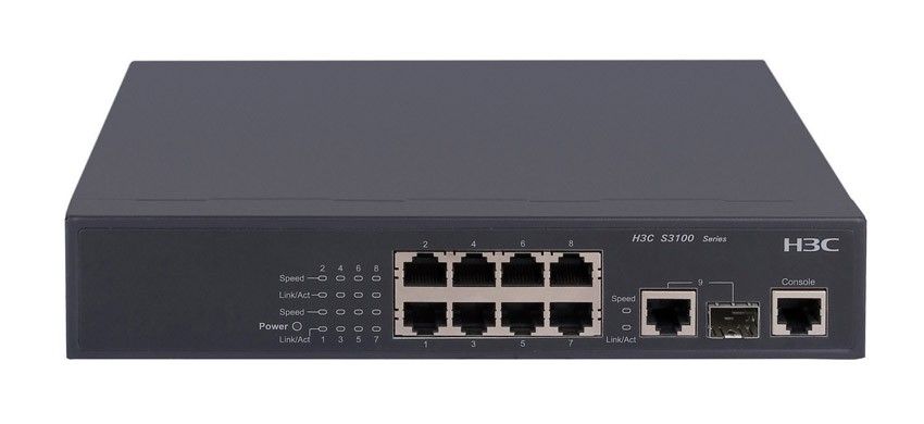  HP A3100-8 EI Switch (8x10/100 + 1x10/100/1000 or SFP, Full Managed L2, Clustered Stacking)(repl. for JE022A)