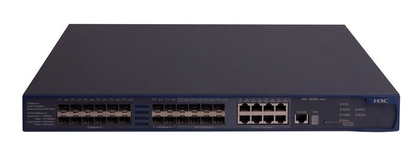  HP 5500-24G-SFP EI Switch (16xSFP + 8x10/100/1000 or SFP + 2 module slots, Managed dynamic L3, IRF Stacking, 19')