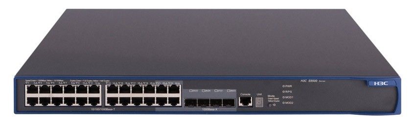  HP 5500-24G EI Switch (24x10/100/1000 + 4x10/100/1000 or SFP + 2 module slots, Managed dynamic L3, IRF Stacking, 19')(eq.0235A253)