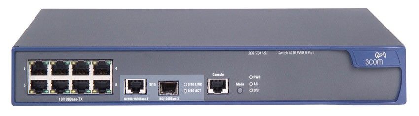    HP E4210-8-PoE   Switch (8x10, 100 PoE + 1x10, 100, 1000 or SFP, Full Managed L2 , ACLs, Clustered Stack, PoE 61W)(eq.3CR17341-91)