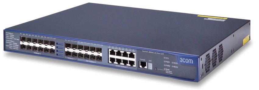  HP E4800-24G-SFP Switch 24-Port SFP(16xSFP 100/1000 + 8xSFP or 10BASE-T/100BASE-TX/1000BASE-T, L2-3-4, OSPF, XRN, 19')(eq.3CRS48G-24S-91)