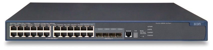    HP E4800-24G   Switch 24-Port(24x10BASE-T/100BASE-TX/1000BASE-T+4x10/100/1000 or SFP 100/1000, L2-3-4, OSPF, XRN, 19')(eq.3CRS48G-24-91)