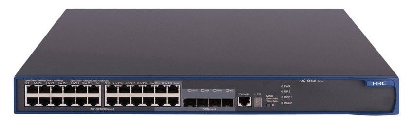  HP E5500-24-SFP Switch (Managed, 24*100BASE-X SFP + 2*10, 100, 1000 + 2*SFP, stackable, 19-inch)