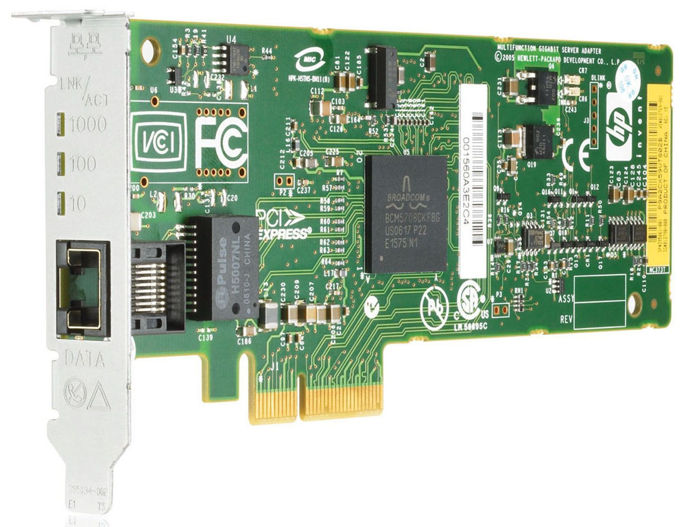   HP NC373T PCI Express Multifunction 10/100/1000 Gigabit Server Adapter (supports TOE, iSCSI, RDMA)