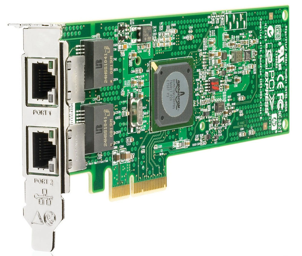   HP NC382T PCI Express Dual Port Multifunction Gigabit Server Adapter (incl. low-profile bracket)