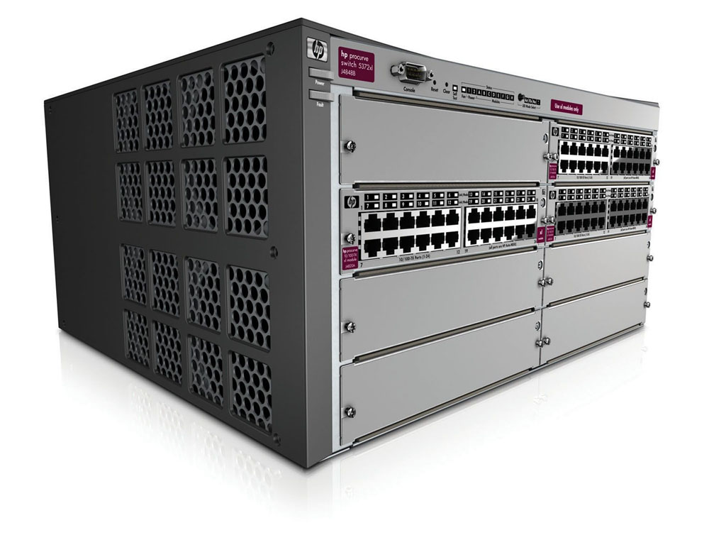 Шасси HP ProCurve Switch 5308xl-48g 5U (3 slots 14x10/100/1000 + 2 mini-GBIC, 5 open slots, 76.8Gb/s)