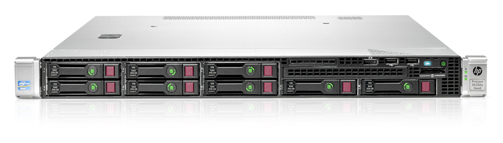  HP Proliant DL320e Gen8 Server Rack 1U, Intel Pentium G2120 (3.1GHz/2-core/3MB/55W), RAM 2GB (1 x 2GB) Unbuffered DIMMs PC3-12800E (1600MHz), HP Dynamic Smart Array B120i Controller ZeroMemory (RAID 0/1/1+0), HDD 500GB LFF 3.5-inch Non-hot plug SATA (max 4 LFF HDD), DVD-ROM, HP iLO Management Engine (standard), HP Ethernet 1Gb 2-port 330i Adapter, 350 Watts Non-Hot Plug, Non redundant Power Supply