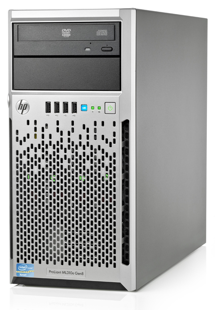  HP Proliant ML310e Gen8 Server i3-3220 NHP Tower(4U), IntelCore2C 3.3GHz(3Mb), 1x2GbUD, B120i(ZM, RAID0, 1, 1+0), 1x500GbSATA(4)LFF, DVD-ROM, iLO ME, 2xGigEth, 1xRPS350W