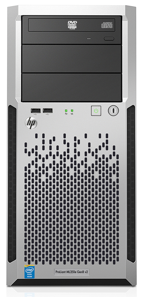  HP ProLiant ML350e Gen8 Server v2 E5-2407 Hot Plug Tower(5U), Xeon4C 2.2GHz(10MB), 1x4GbUD(LV), B120i(512MB, SATA, RAID0, 1, 1+0, 5), noHDD(4)LFF, DVD-ROM, iLO ME, 2x1GbEth, 1x460W(NHP)