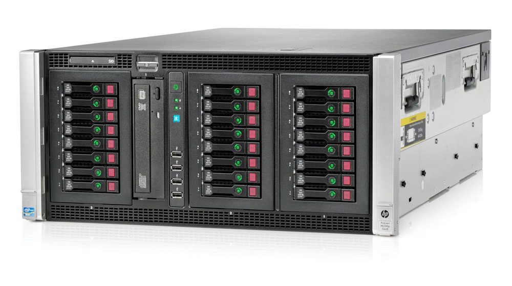  HP ProLiant ML350p Gen8 Server E5-2630 Rack(5U), Xeon6C 2.3GHz(15Mb), 2x4GbRD, P420iFBWC(1Gb, RAID0, 1, 1+0, 5, 5+0), noHDD(8, 24opt)SFF, DVD-RW, iLO4ME, 4x1GbEth, 3xFan, 1xRPS750Plat+(2up)